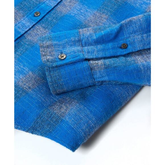 Outerknown JASPE TRANSITIONAL FLANNELCerulean Rockypoint Plaid Sz Medium $138 - Picture 3 of 6